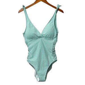 Lauren Ralph Lauren NWT One-Piece Swimsuit Green White Stripe Underwire Size 10
